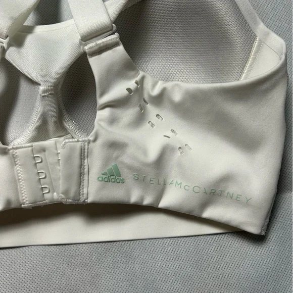 Stella McCartney for adidas white and green sports bra NWT size XS - Picture 4 of 4